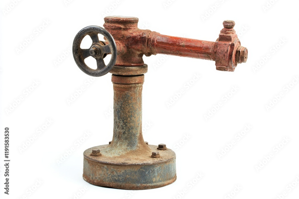 Naklejka premium Vintage Rusty Industrial Pipe Valve