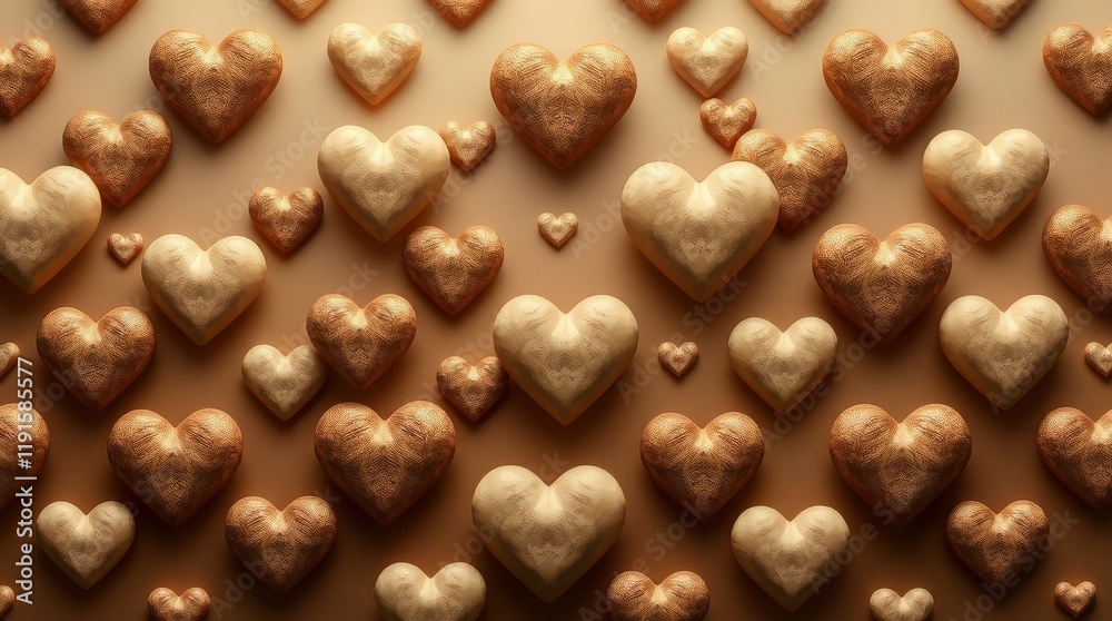 pattern of subtly textured hearts in a muted palette of browns and beiges Commercial, high quality image pattern of subtly textured hearts in a muted palette of browns and beiges Commercial, high quality image