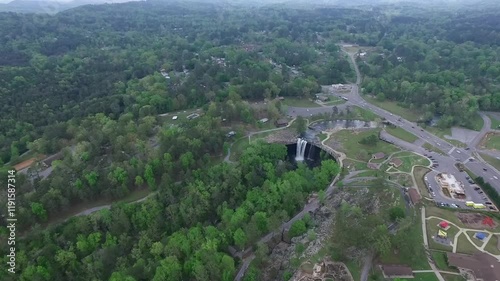 Noccalula Falls Park and Campgrounds in Alabama, Gadsden. Beautiful Landscape. Drone