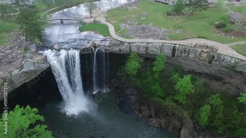 Noccalula Falls Park and Campgrounds in Alabama, Gadsden. Beautiful Landscape. Drone