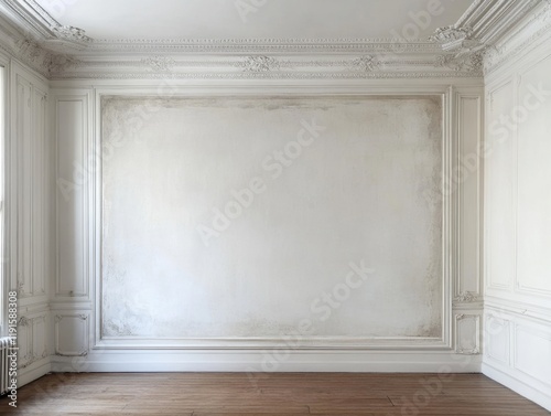 A large white room with a white wall and a white ceiling