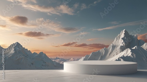 Wallpaper Mural Blank white podium on white colors background, 3d renderNatural beauty podium backdrop for product display with dreamy sky background. Romantic 3d scene. Torontodigital.ca