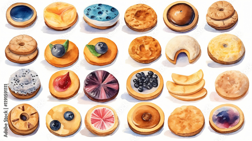 Diverse Collection of Decorated Cookies and Pastries Diverse Collection of Decorated Cookies and Pastries