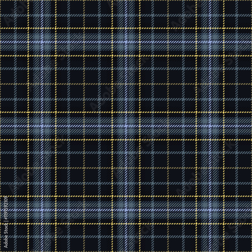 Plaid seamless pattern. Check line. Repeating tartan checks design. Repeated scottish stripe flannel. Scotland fabric prints. Gingham twill lattice. Repeat ekose weave plaids. Vector illustration