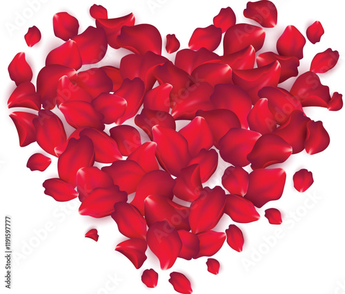 happy valentine's red rose petals
