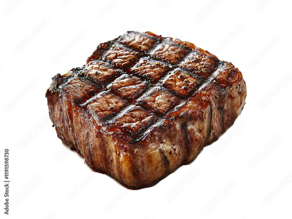 Grilled Steak with Perfect Char Marks Isolated on transparent background Grilled Steak with Perfect Char Marks Isolated on transparent background