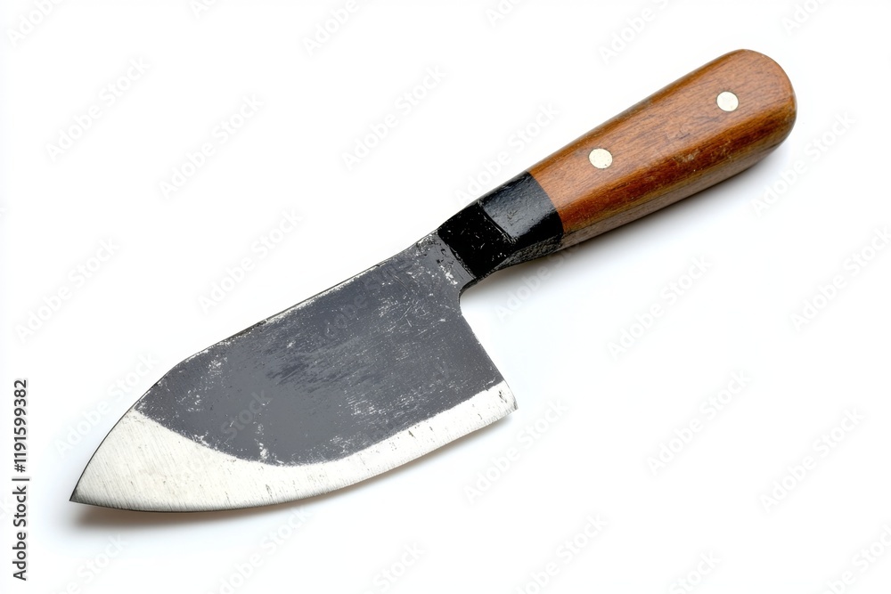 Handcrafted Kitchen Knife with Wooden Handle Handcrafted Kitchen Knife with Wooden Handle