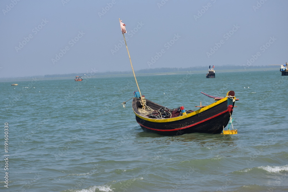 Fototapeta premium Small Fishing Boat in Bay of Bengal