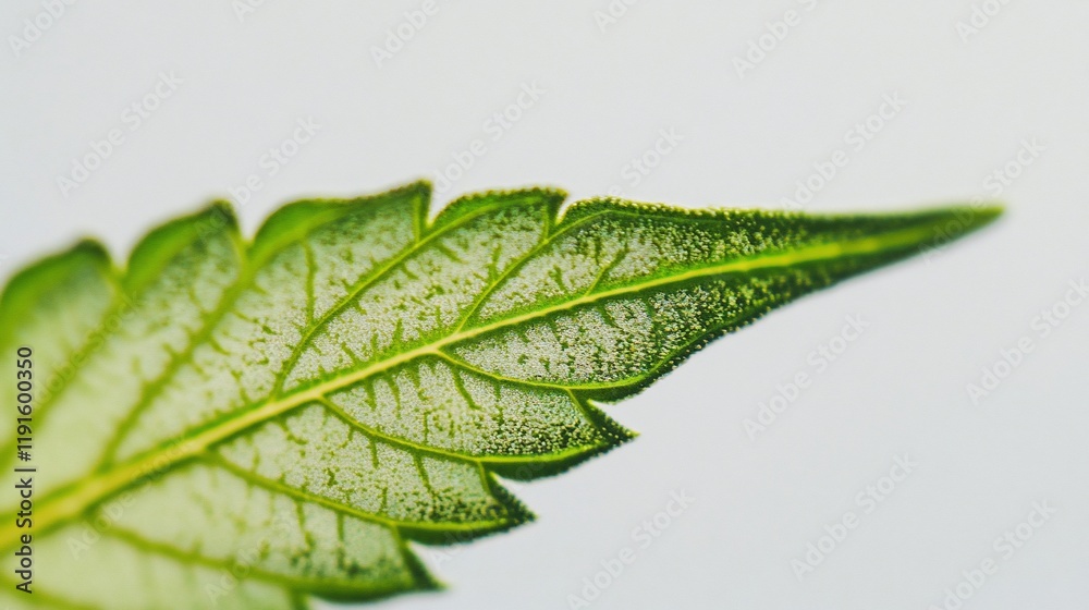 Close-up of a vibrant green cannabis leaf, showcasing intricate vein detail against a soft, bright background. Close-up of a vibrant green cannabis leaf, showcasing intricate vein detail against a soft, bright background.