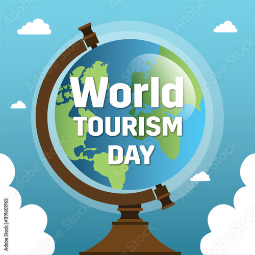 Travel the World Holiday travel time tour social media post Instagram post or web banner template vector promotion explore adventure Tourism Business Marketing summer hotel promotion vacation journey