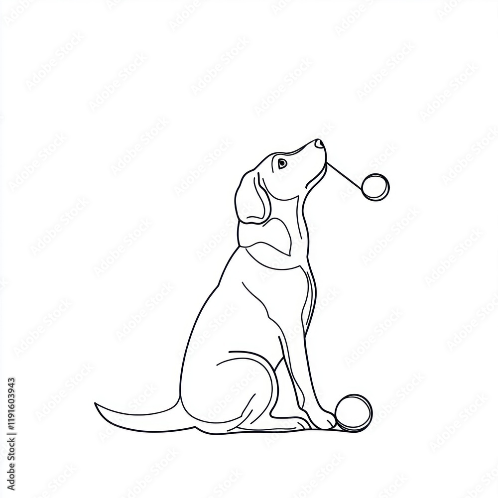 Labrador Retriever puppy playing with balls, white background, pet art, home decor Labrador Retriever puppy playing with balls, white background, pet art, home decor