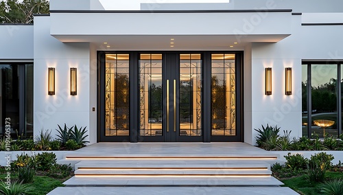 glass double door

