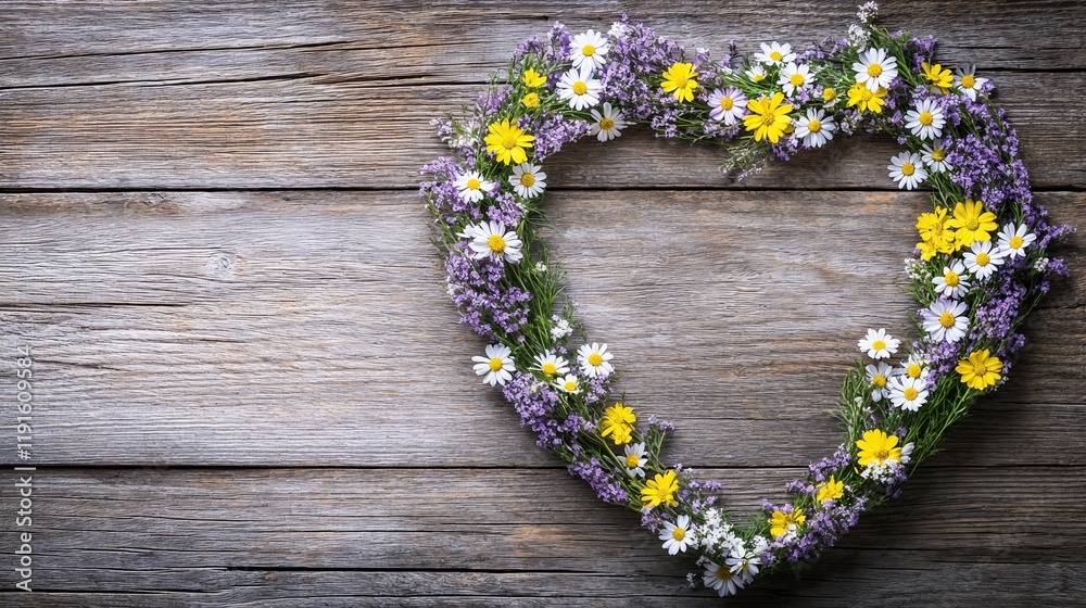 Heart made of flowers. Empty space for copy. Heart made of flowers. Empty space for copy.