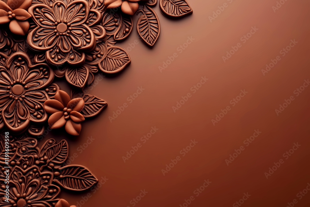 Chocolate floral art in abstract composition Chocolate floral art in abstract composition