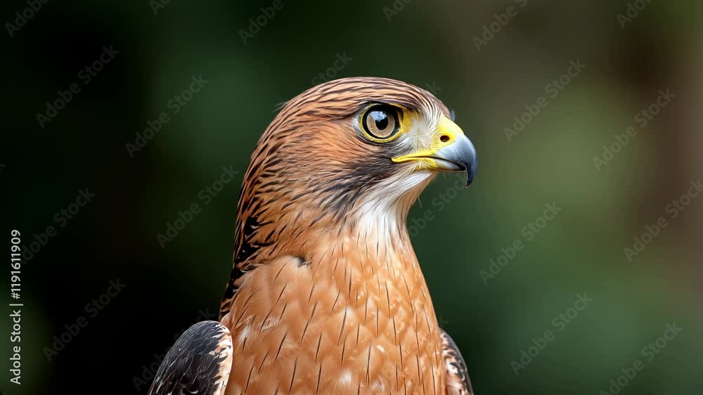 Majestic Hawk Close-Up Shot in Natural Habitat Footage Majestic Hawk Close-Up Shot in Natural Habitat Footage