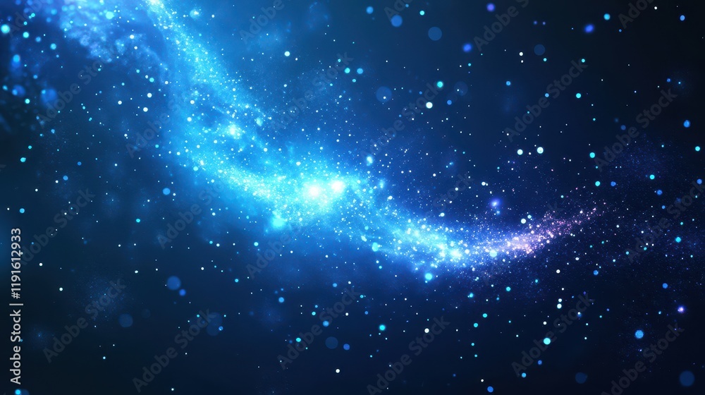 Obraz premium Celestial Blue Swirl of Sparkling Stardust and Light