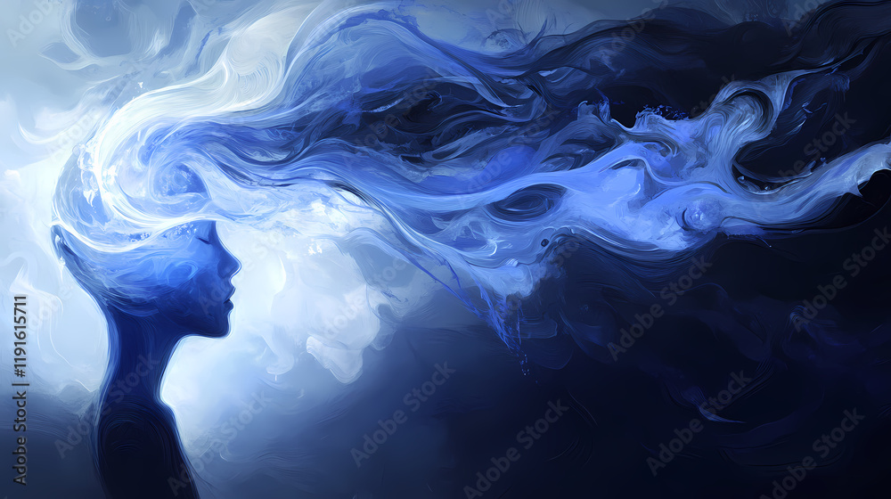 Obraz premium Multiple sclerosis (ms): an autoimmune disease where the immune system harms the myelin sheath around nerves, causing significant communication issues between brain and body. Rivermist. Illustration