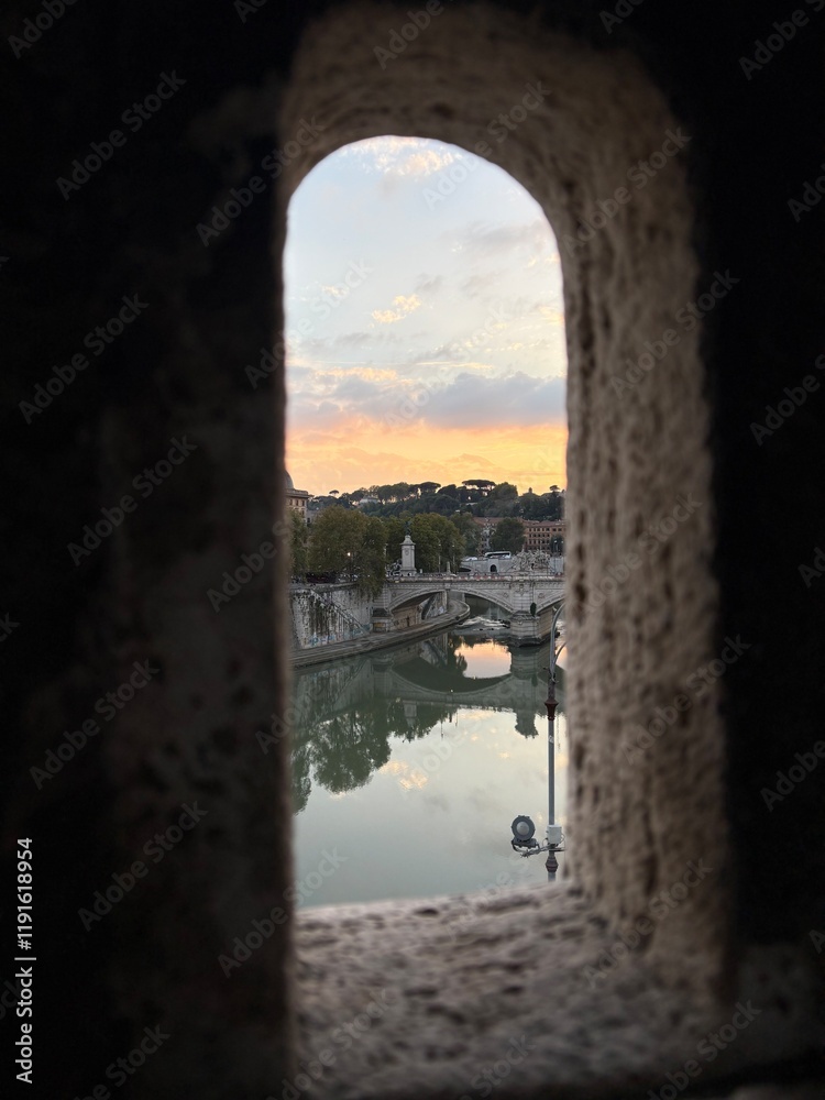 Fototapeta premium view from the window of the castle