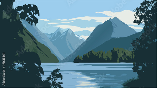 The Majestic Fiords of New Zealand.eps