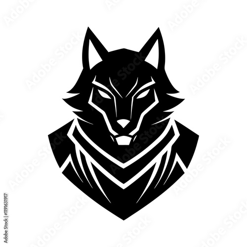 Void Wolf Commander esport mascot design vector silhouette