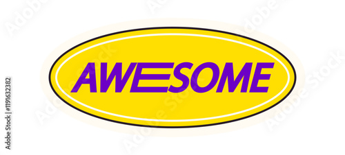 Awesome expression pop art sticker