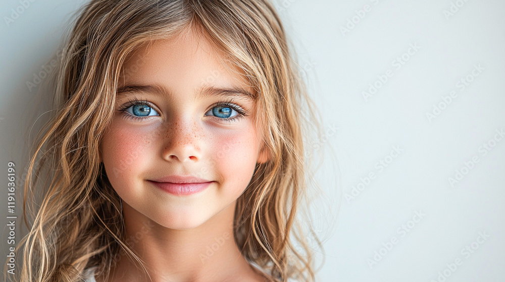 happy little girl smiling on white background happy little girl smiling on white background