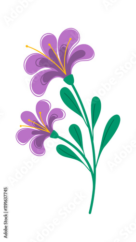 Cute flower blooms botanical element