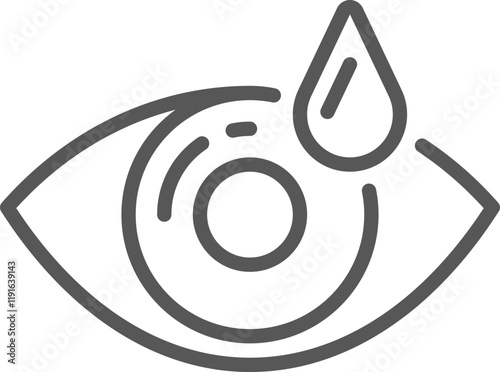 Eye drops lubricating a dry eye with tears, relieving irritation, redness, and providing soothing relief for tired eyes, promoting ocular health and comfort