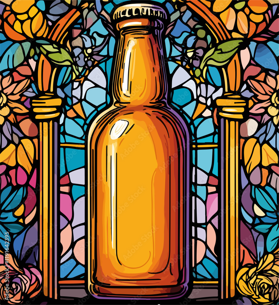Bier, sakral, Mandala, coloring page, Malbuch für Erwachsene, Malbuch Männer, Bier, Kloster, Brauerei 