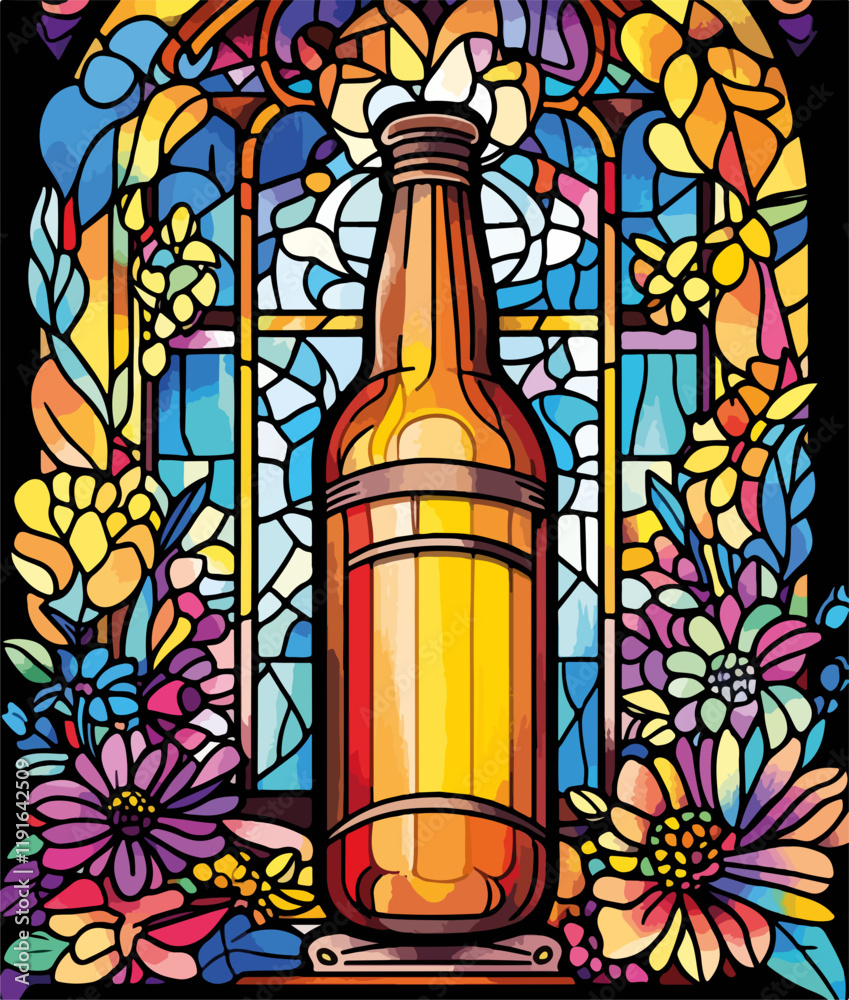 Bier, sakral, Mandala, coloring page, Malbuch für Erwachsene, Malbuch Männer, Bier, Kloster, Brauerei 