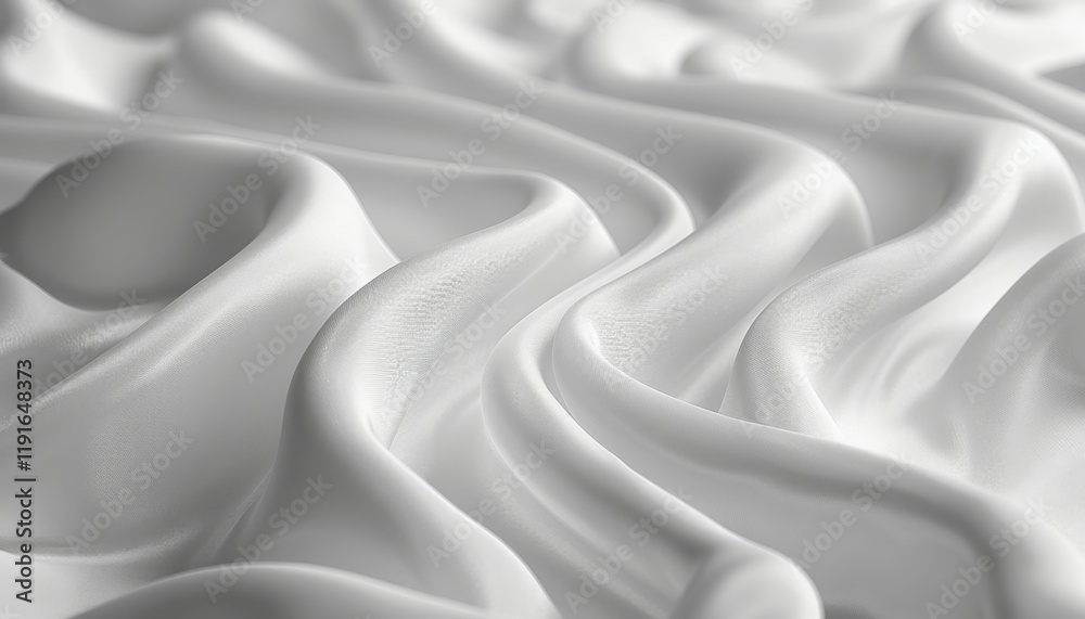 Obraz premium The image is a close up of a white fabric with a wave pattern
