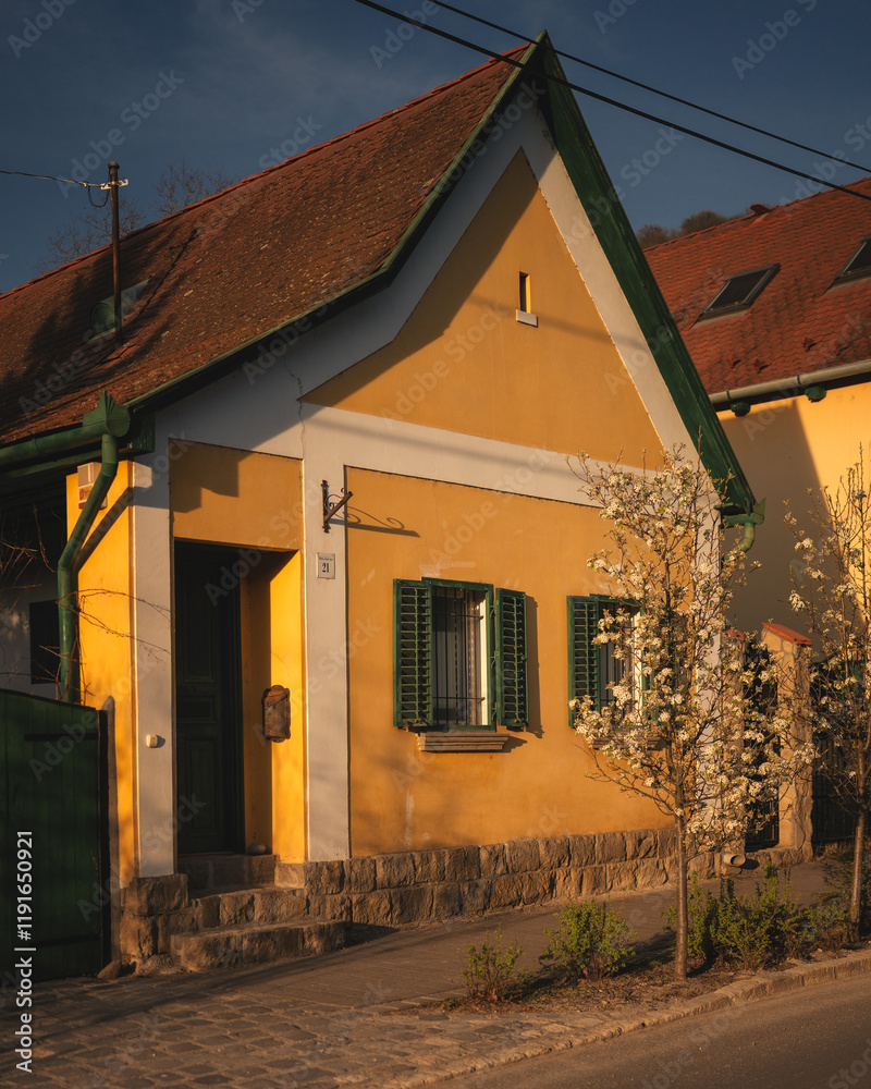 Traditional Hungarian houses in Visegrád, Hungary