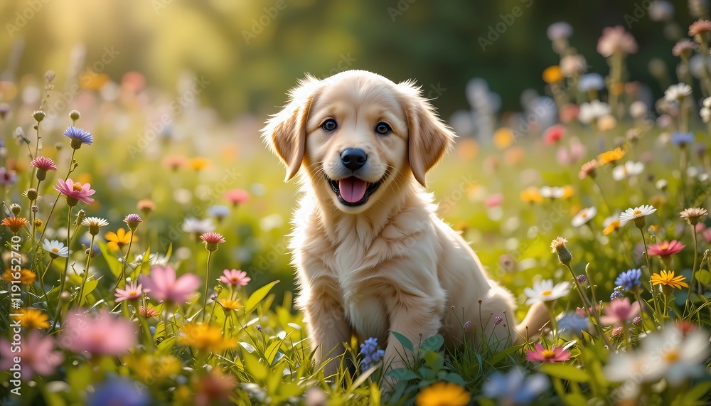 Dog with a smile created with Generative AI technology