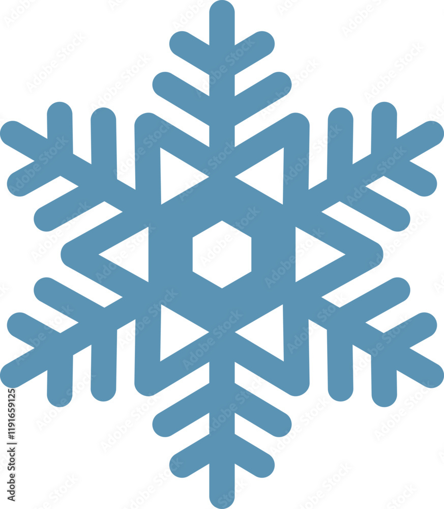 Geometric and stylized blue snowflake resting on a white background. Symbolizing the essence of winter. Christmas celebrations. New Year s Eve festivities. And the chill of ice and cold temperatures Geometric and stylized blue snowflake resting on a white background. Symbolizing the essence of winter. Christmas celebrations. New Year s Eve festivities. And the chill of ice and cold temperatures