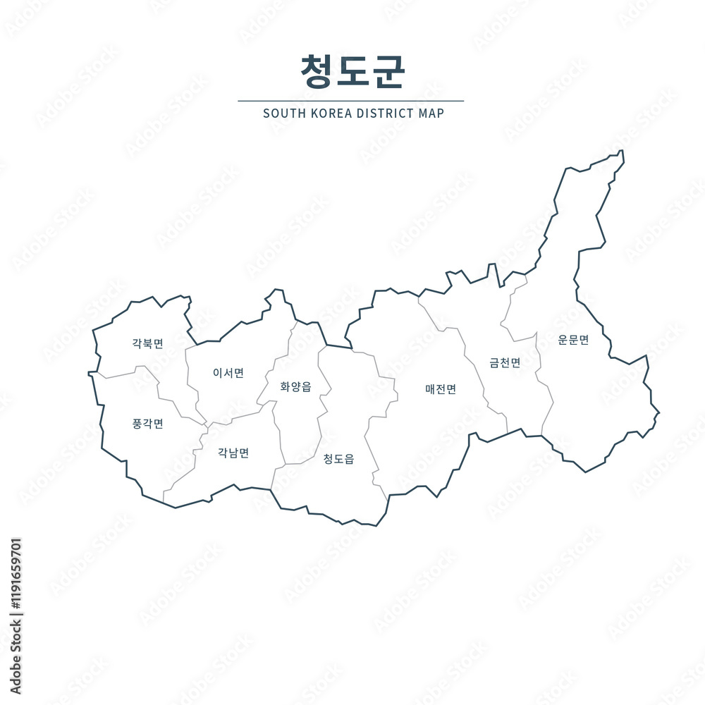 Cheongdo map. Map of South Korea with Major Cities, Clean Line Design on White Background.
Cheongdo map. Map of South Korea with Major Cities, Clean Line Design on White Background.