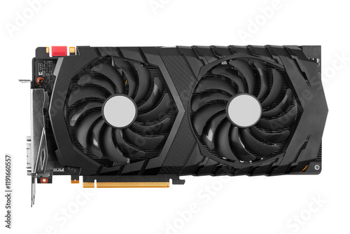 Graphics card isolated on white photo