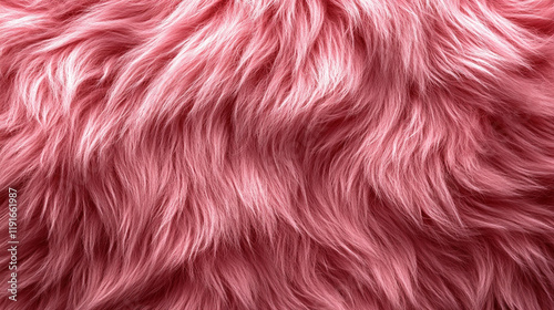 A soft, textured pink fur surface viewed from above, featuring a smooth sheepskin pattern, creating a sense of warmth, comfort, and coziness with its luxurious wool texture and delicate shaggy appeara photo