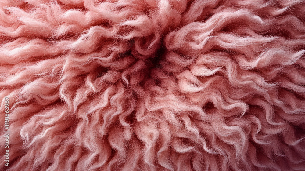 A soft, textured pink fur surface viewed from above, featuring a smooth sheepskin pattern, creating a sense of warmth, comfort, and coziness with its luxurious wool texture and delicate shaggy appeara A soft, textured pink fur surface viewed from above, featuring a smooth sheepskin pattern, creating a sense of warmth, comfort, and coziness with its luxurious wool texture and delicate shaggy appeara