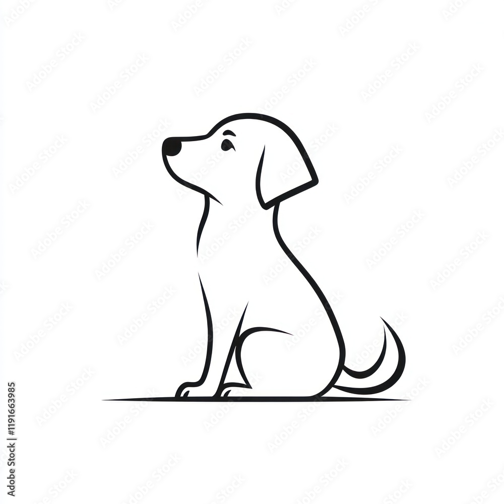 Cute puppy sitting, looking up, white background, pet illustration, children's book (1) Cute puppy sitting, looking up, white background, pet illustration, children's book (1)