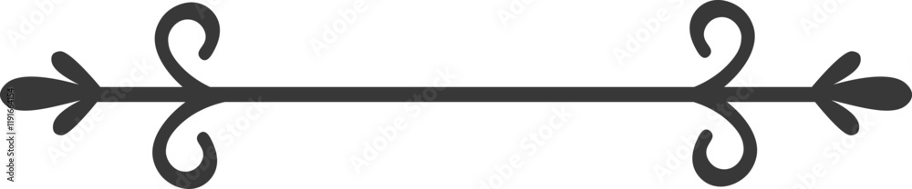 Classic elegant horizontal divider with swirls and flourishes is extending between two floral elements, creating a sense of refined continuity and separation Classic elegant horizontal divider with swirls and flourishes is extending between two floral elements, creating a sense of refined continuity and separation