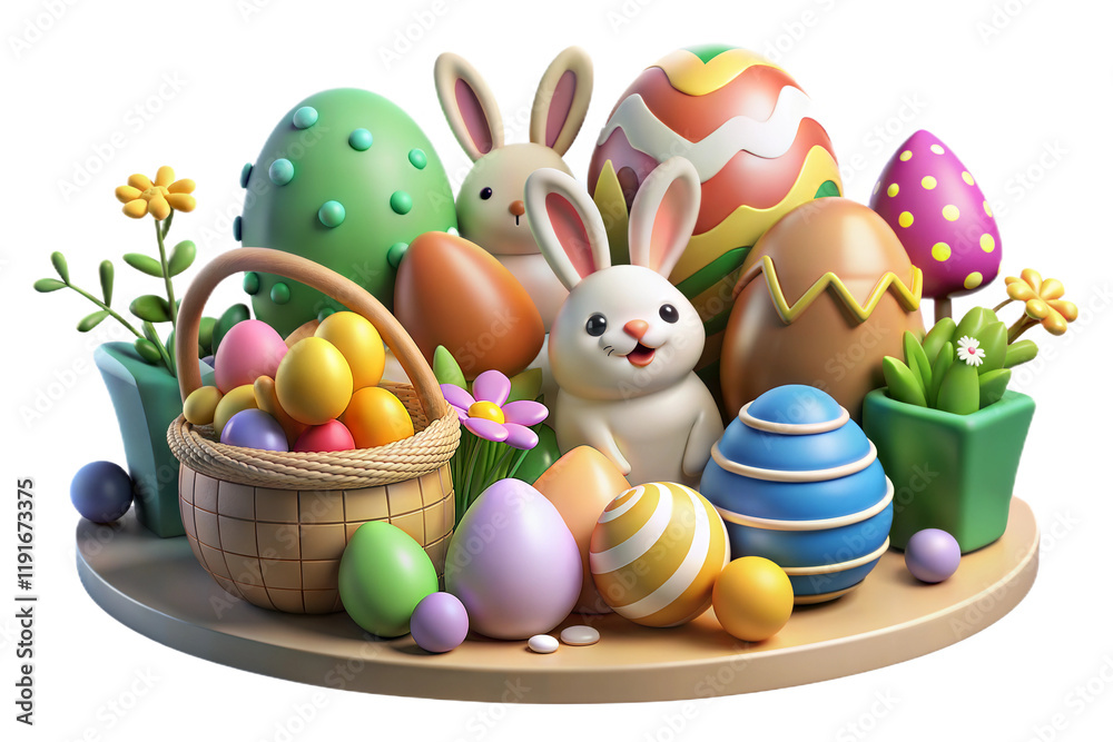 3D PNG Easter-themed illustration 3D PNG Easter-themed illustration