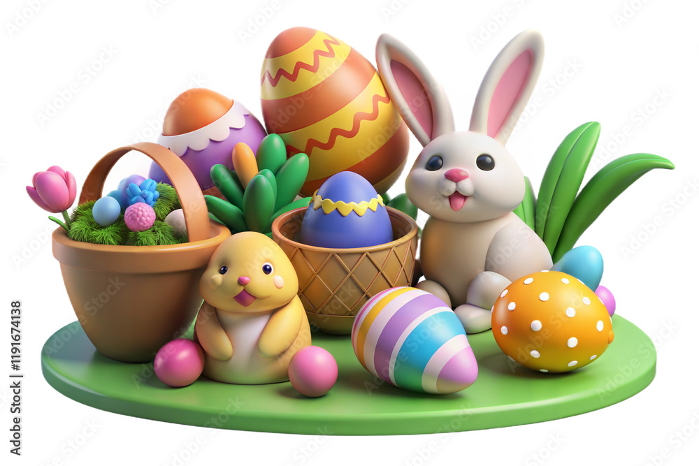3D PNG Easter-themed illustration 3D PNG Easter-themed illustration