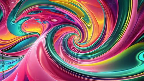 Vibrant Psychedelic Abstract Swirl Pattern with Bold Colors and Fluid Movement, Creating a Mesmerizing Visual Experience that Evokes Energy, Imagination, and the Surreal Beauty of the Mind