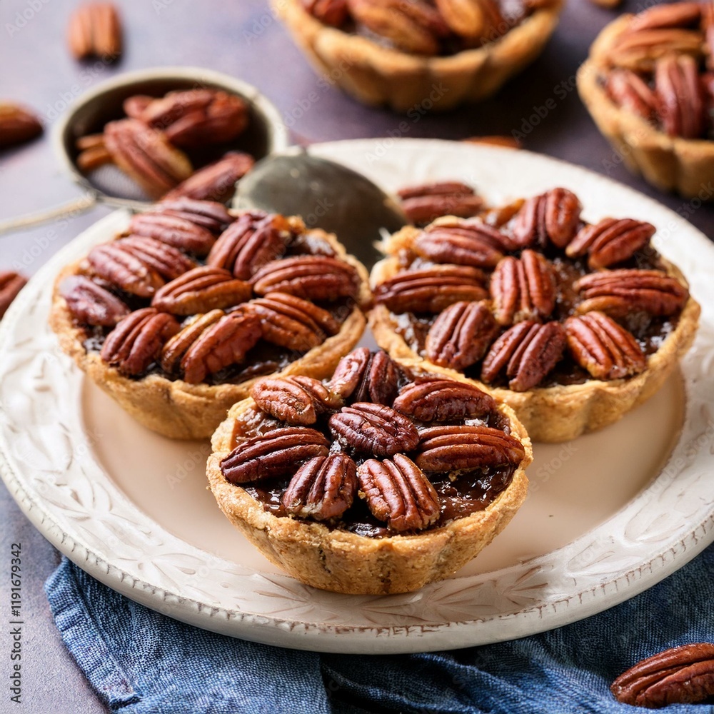 custom made wallpaper toronto digitalGenerated image Chocolate pecan tarts, National Pecan Pie Day