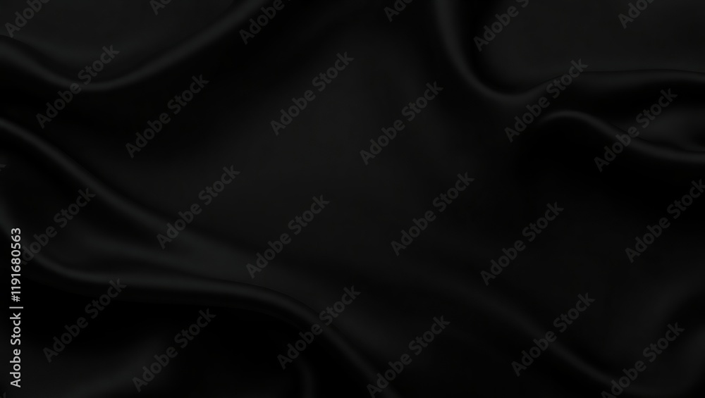 Obraz premium Dark Draped Fabric Smooth Black Silky Texture