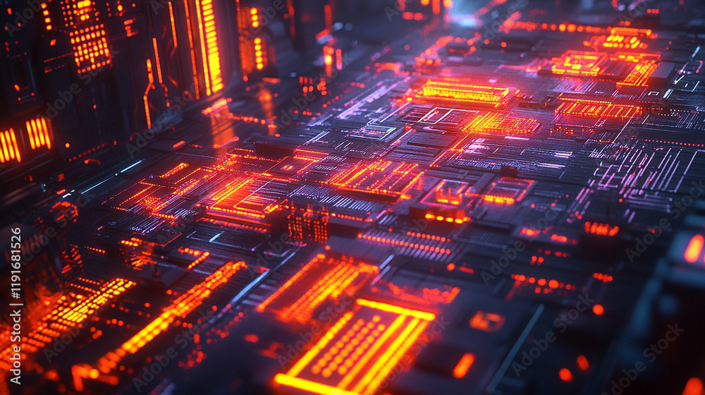 Smart tech city on a computing board with intricate network connectivity lines, glowing lights, and abstract chaos in a bright light tone, with space for caption on the side
Smart tech city on a computing board with intricate network connectivity lines, glowing lights, and abstract chaos in a bright light tone, with space for caption on the side