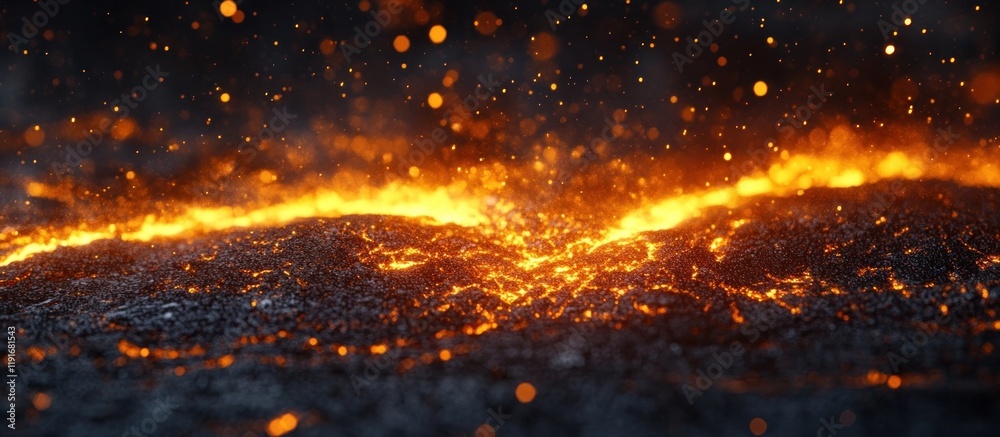 Dramatic scene of a fiery volcanic eruption with molten lava spewing forth and scorching the surrounding landscape Explosive pyroclastic flows and clouds of ash billow into the sky Dramatic scene of a fiery volcanic eruption with molten lava spewing forth and scorching the surrounding landscape Explosive pyroclastic flows and clouds of ash billow into the sky