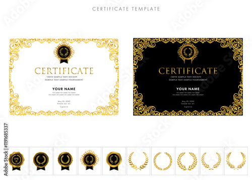 賞状２００（横）certificate　award　表彰状　celebration