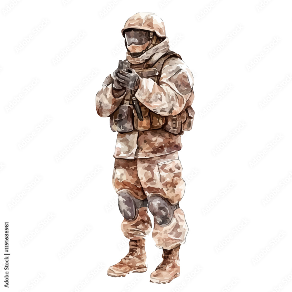 A watercolor painting of a chocolate soldier, isolated on a white background. Chocolate Soldier vector.
A watercolor painting of a chocolate soldier, isolated on a white background. Chocolate Soldier vector.