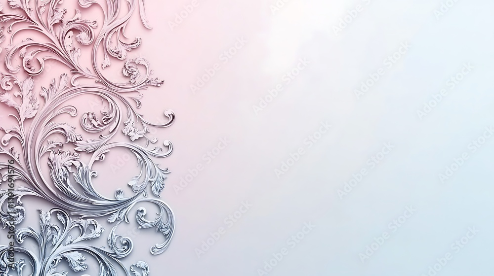 Elegant White Floral Design On Pastel Background Elegant White Floral Design On Pastel Background